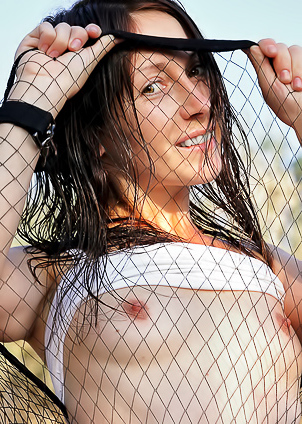 Night A Strokes Her Pussy Lips