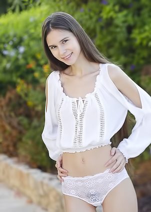 Skinny Hairy Teen Leona Mia