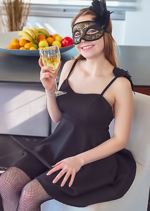 Elvera Spreading Her Long Legs Wide So Her Shaved Pussy Pouts Open