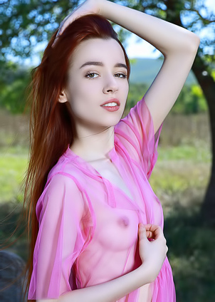 Gorgeous Redhead Sherice Bending Over For An Enticing Rear View Of Her Peachy Ass