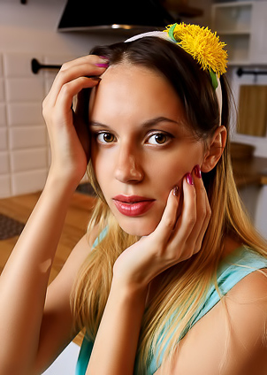 Giselle Revealing The Neat Triangle Of Hair That Crowns Her Pussy