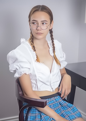 Janey Peels Off Everything Including Her Long Socks