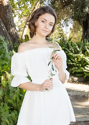 Kertu Perfect Breasts And Shaved Pussy Exposed To The Summer Breeze