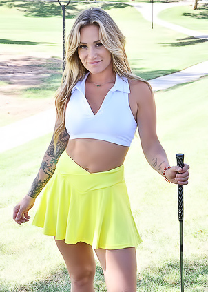 Nude Athena Playing Golf