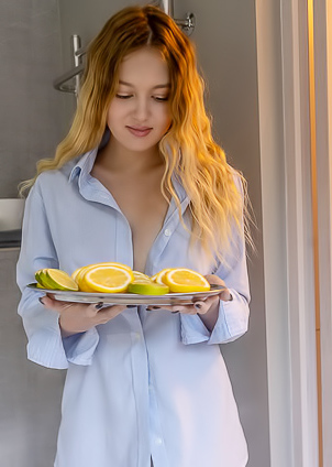 Nikoleta Revealing Lovely Breasts With Pale Pink Nipples