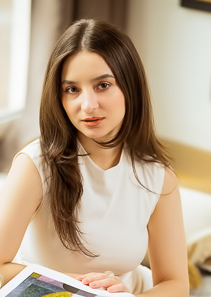 Chloe Moss Gorgeous Brunette Slides Her White Lace Panties Down Over Her Firm Round Ass