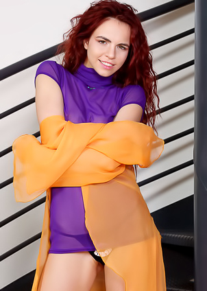 Sirena Milano In High Heels And A Sheer Top That Clings To Her Perky Breasts