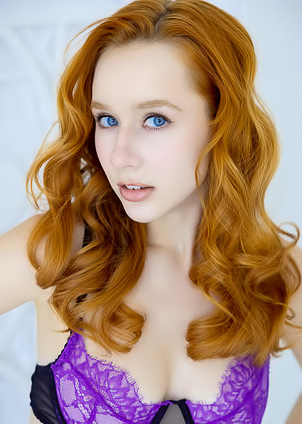 Lila Rouge Her Long Wavy Hair Cascading Like Liquid Copper