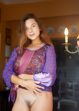 Belka - Sheer Dress Reveal - Ukrainian Hairy Pussy