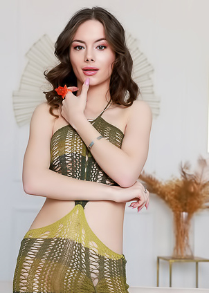 Liz Ocean Teasing Striptease In High Heels And Crocheted Dress Unveils Sensual Delights