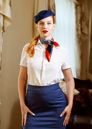 Sharon White And Leya Desantis Shine In Cabin Crew Fantasy With Feoldoes