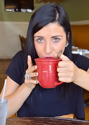 Flashing Small Tits In A Cafe, Mila Spreads Wide In The Bathroom