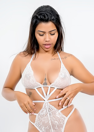 Ashley Crespo Commands Attention with Pierced Belly in Hairy Cupid Lingerie