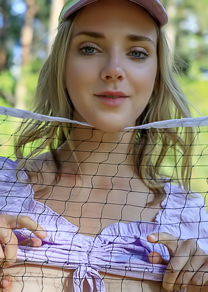 Sensual Swing with Oxana Z.s Bare Blonde Body in the Forest